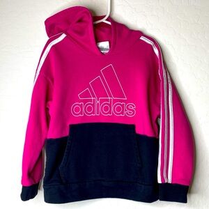 Adidas  Youth Girl's Pullover Hoodie, Size 7, Pink/Black, Cotton Blend